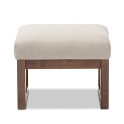 Baxton Studio Yashiya Mid-century Retro Modern Light Beige Fabric Upholstered Ottoman Stool